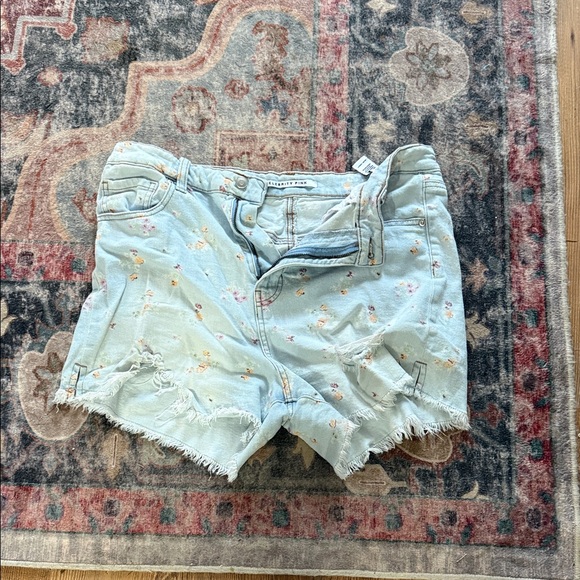 Celebrity Pink Light Blue Floral Jean Shorts - Picture 1 of 1